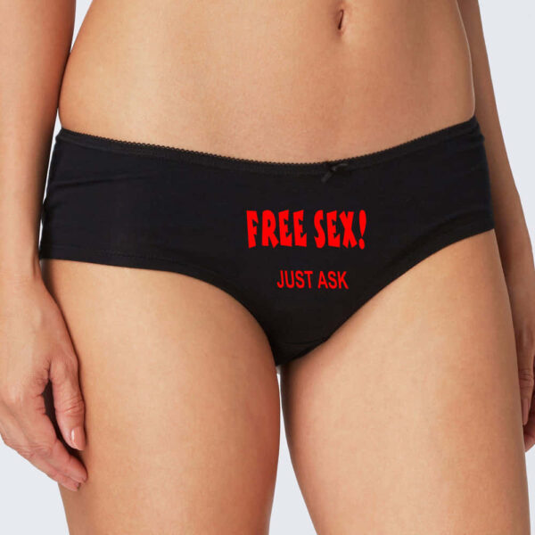 Free Sex Thong Knickers, Panties. Black Cotton Shorts, Naughty Underwear for a Seductive Surprise.