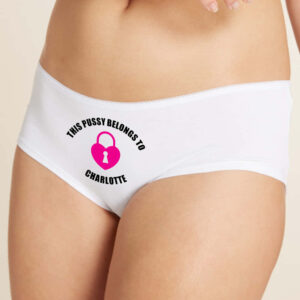 This Pussy Belongs To - Personalised Panties. White Short Knickers. Cotton Panties,